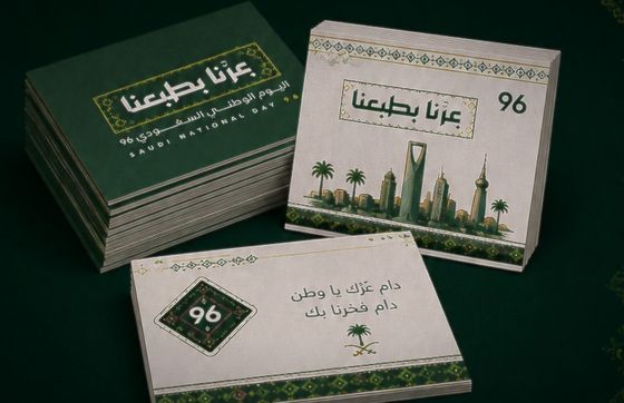 كروت مقاس 8×10 سم بتصميم اليوم الوطني السعودي 96